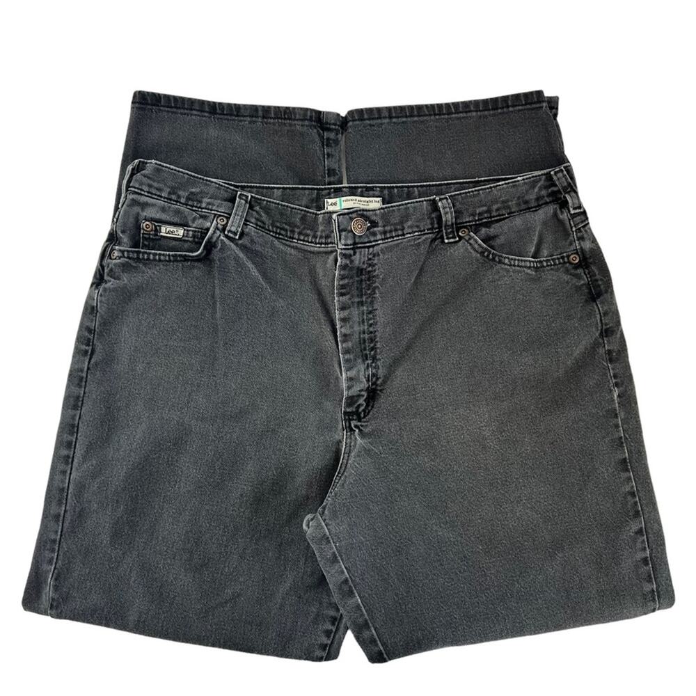 Lee Jeans Womens Size 18 Medium Classic Black Relaxed Straight Leg Plus Size